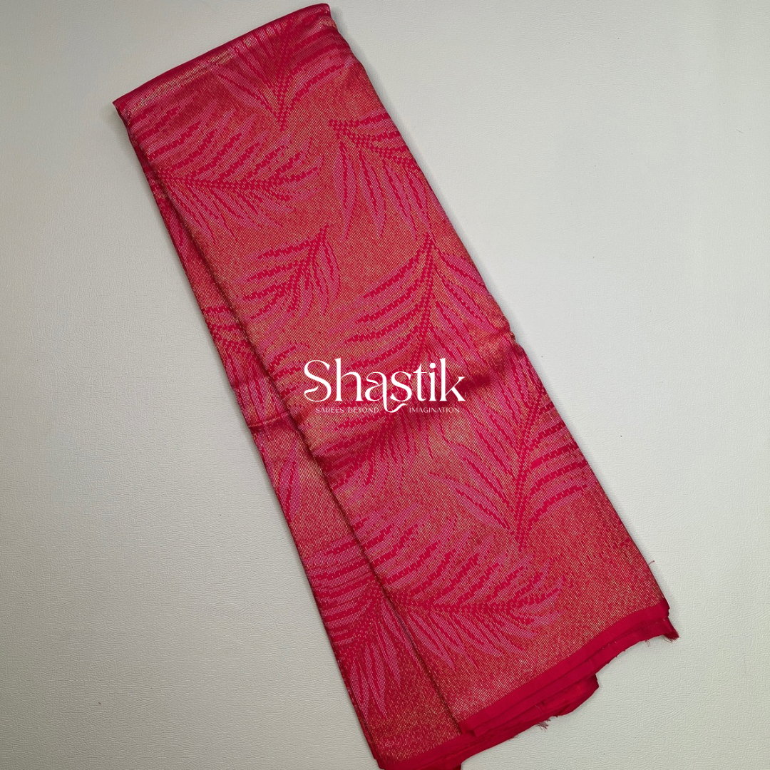 Asian royal ferns unconventional silk saree in red