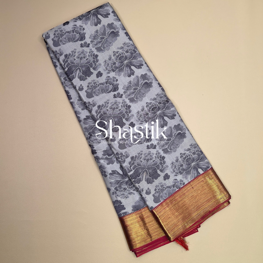 Grey delight contemporary silk saree