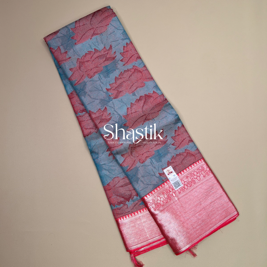 Blooming Lotus contemporary silk saree
