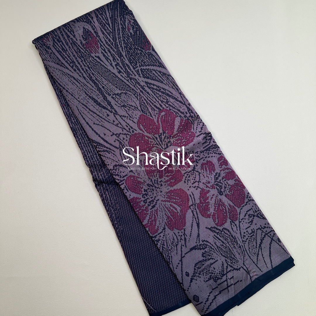 A Hibiscus Garden delight unconventional silk saree