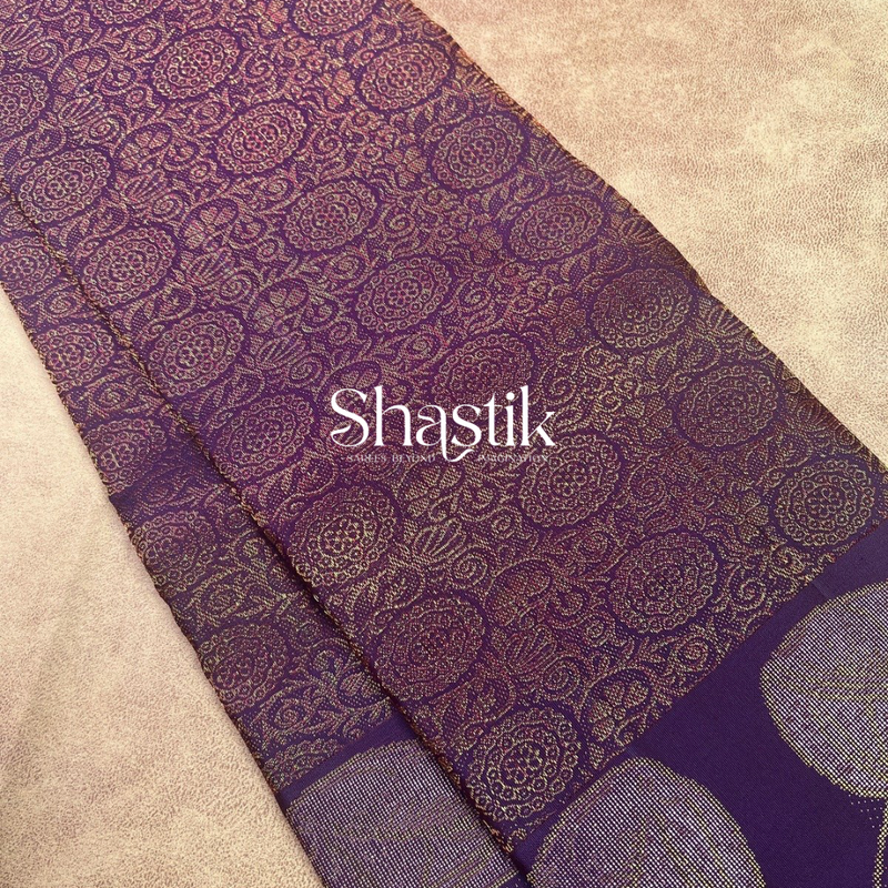 Bridal Kanchipuram Silk Saree in Purple