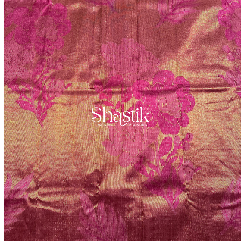 Monotonal Burgundy Tissue Silk Saree