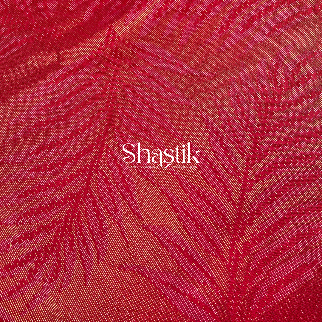 Handwoven Red Kanchipuram Silk Saree with Zari Work