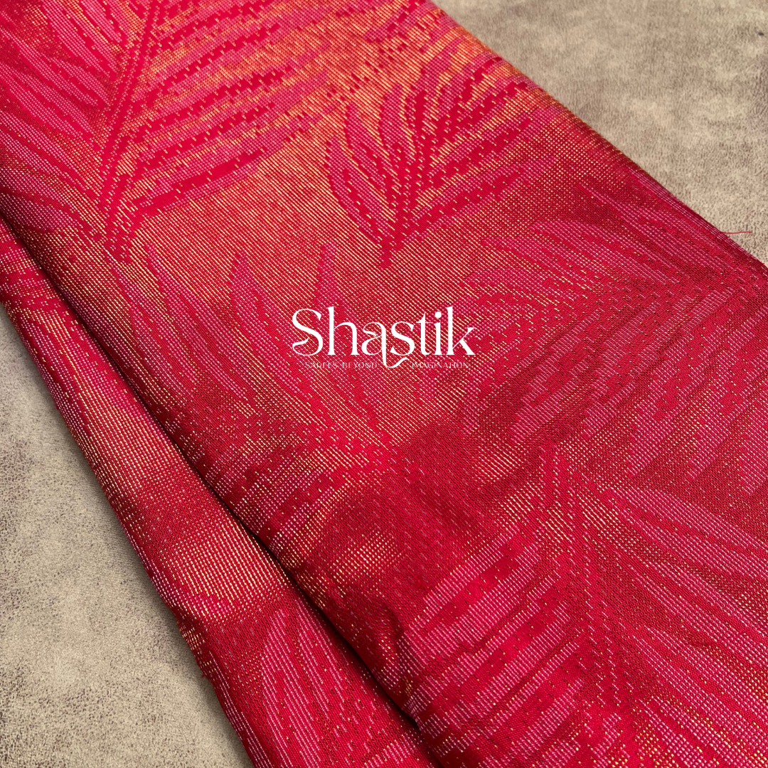 Magenta Kancheevaram Silk Saree with Lord Krishna Motifs
