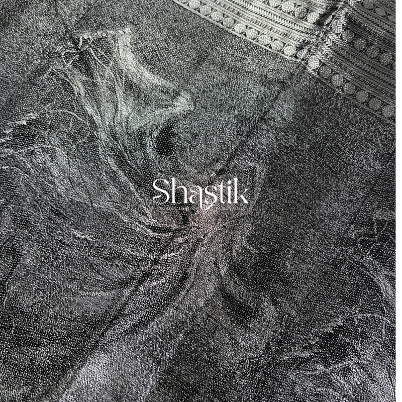 New Design Wedding Saree in Black with Zari Work