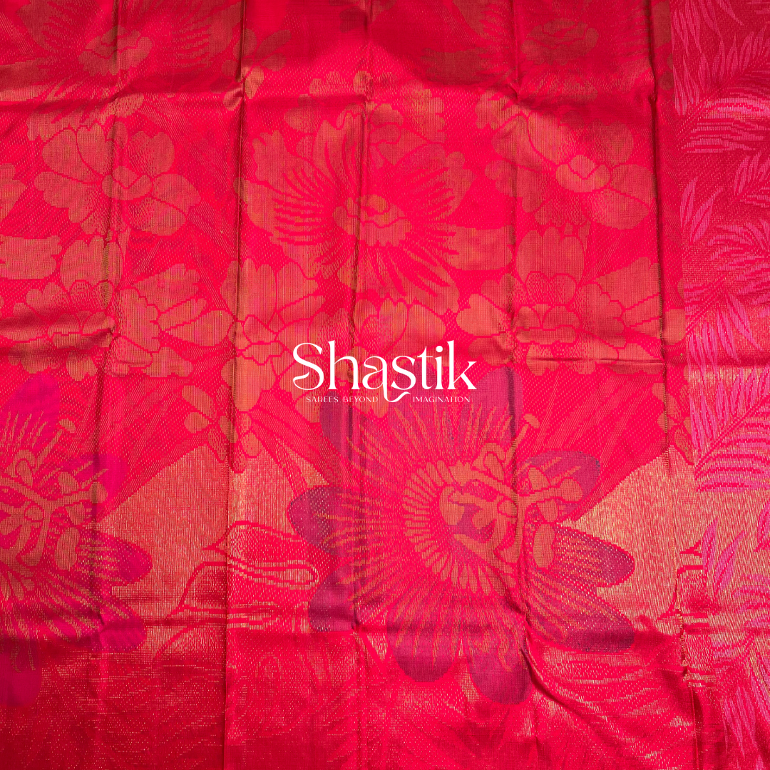 Online Saree Shopping India – Red Pure Silk Saree