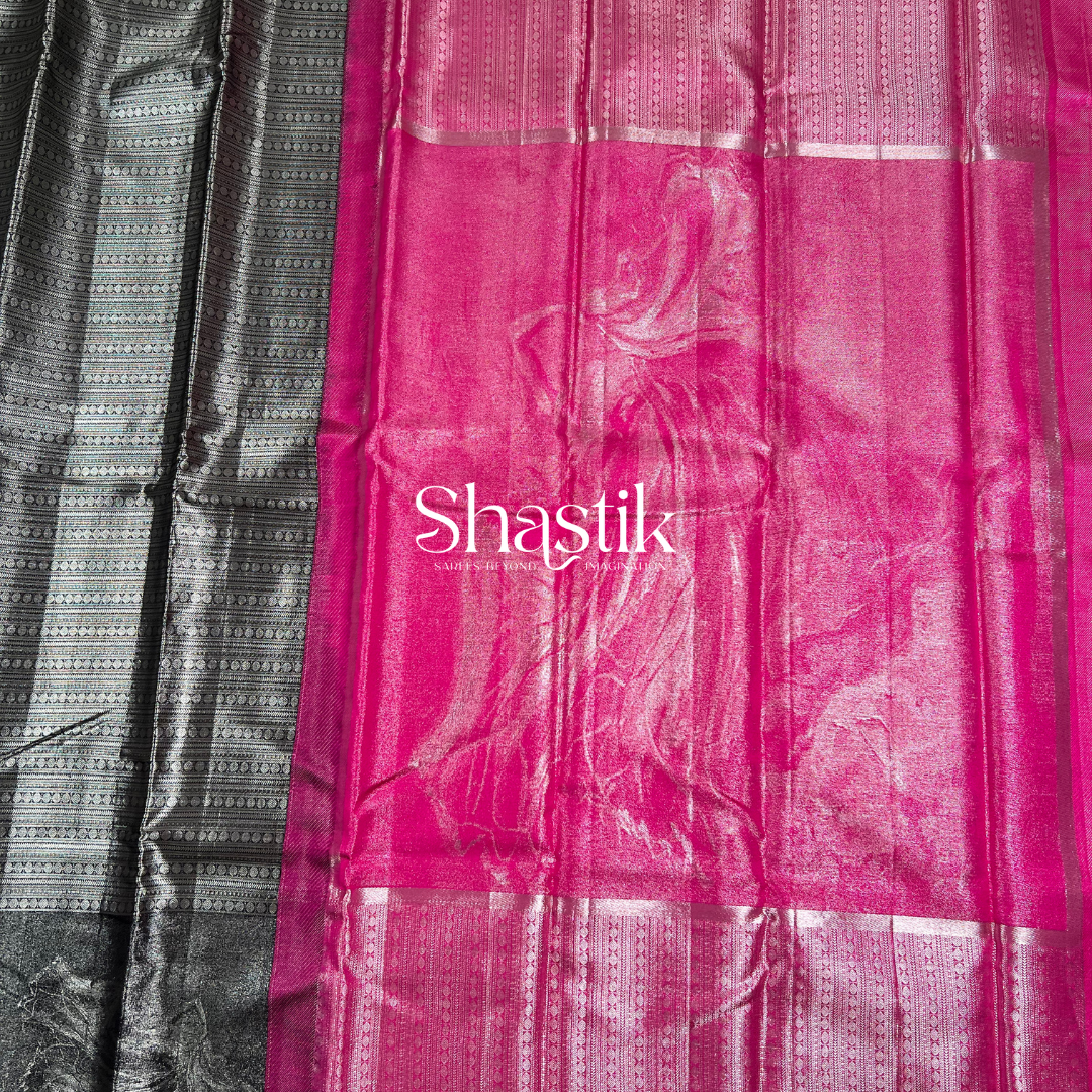 Traditional Black Bridal Silk Saree Online