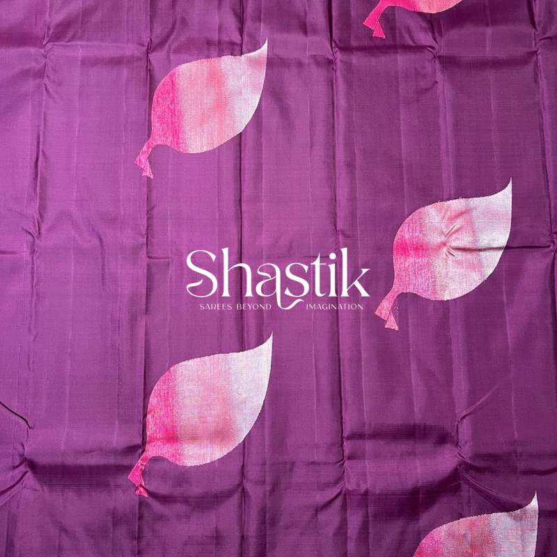 Unconventional Purple Wedding Silk Saree