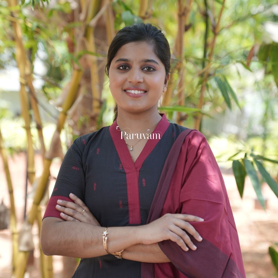 Black & maroon cotton salwar suit