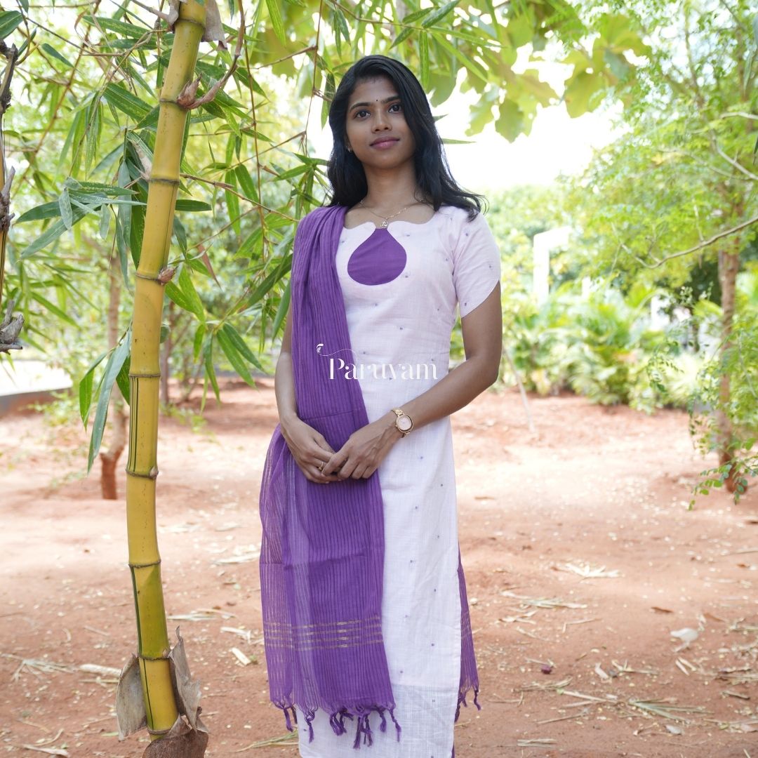 Pink & Violet cotton salwar suit