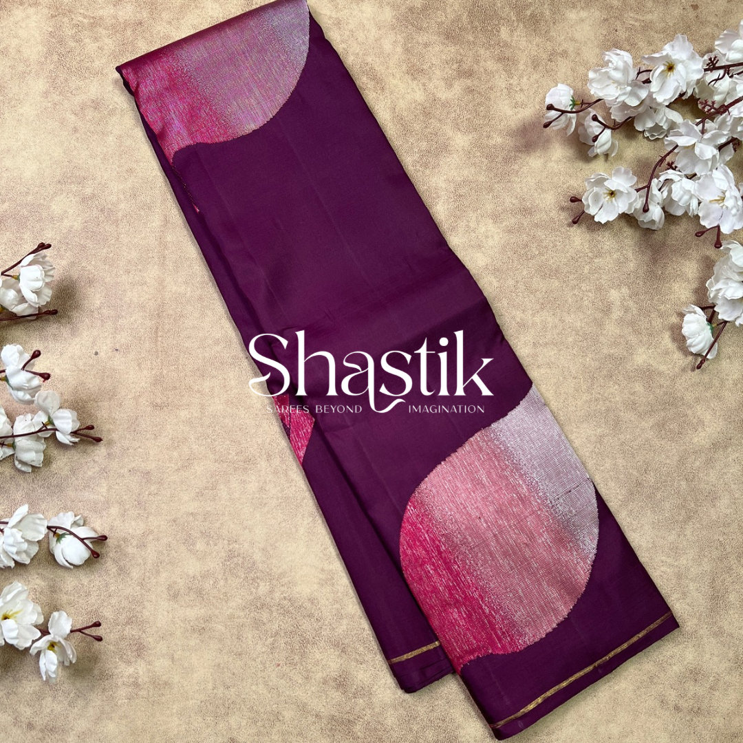 Fallen leaves silk saree in purple