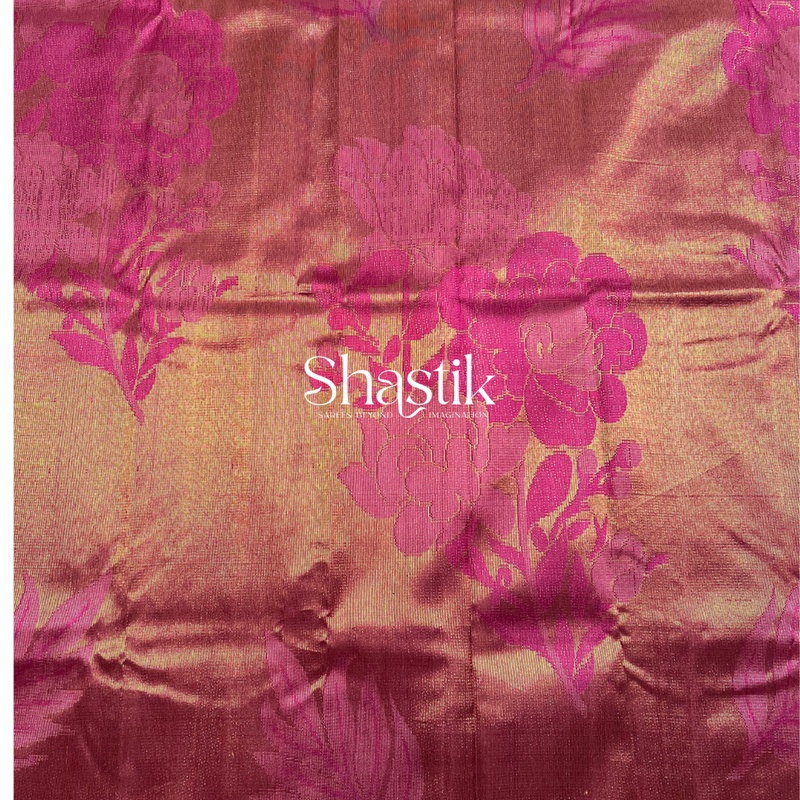 Monotonal Burgundy Tissue Silk Saree 