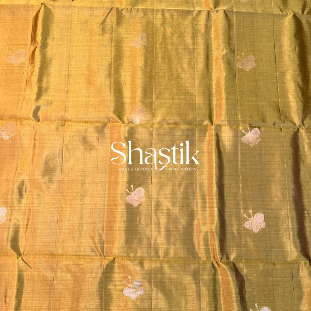 Coimbatore Handloom Soft silk saree in Olive Green