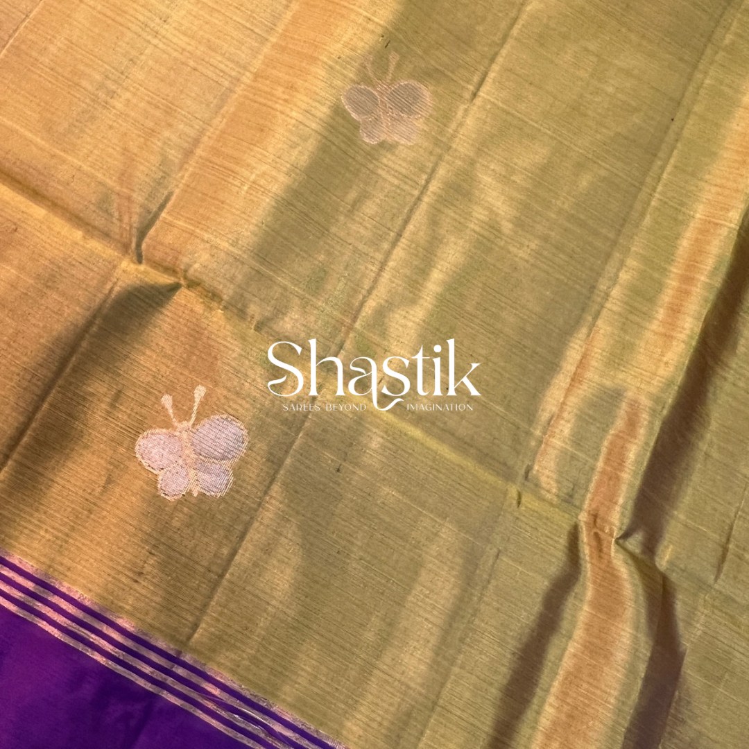 Coimbatore Handloom Soft silk saree in Olive Green