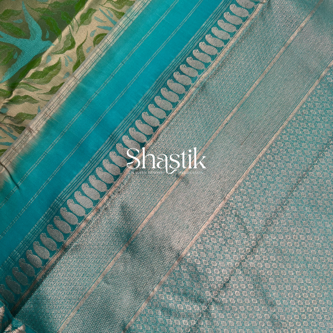 Contemporary saree with flying bird motifs