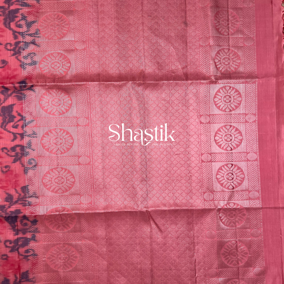 Handloom pink soft silk saree Coimbatore