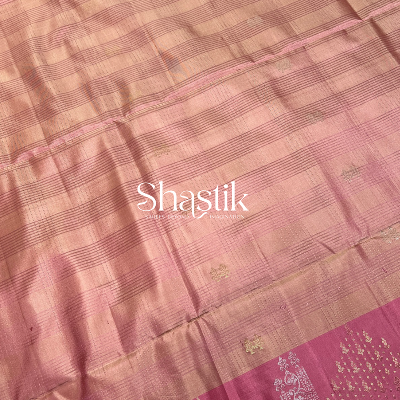 Handloom soft silk saree Coimbatore peach
