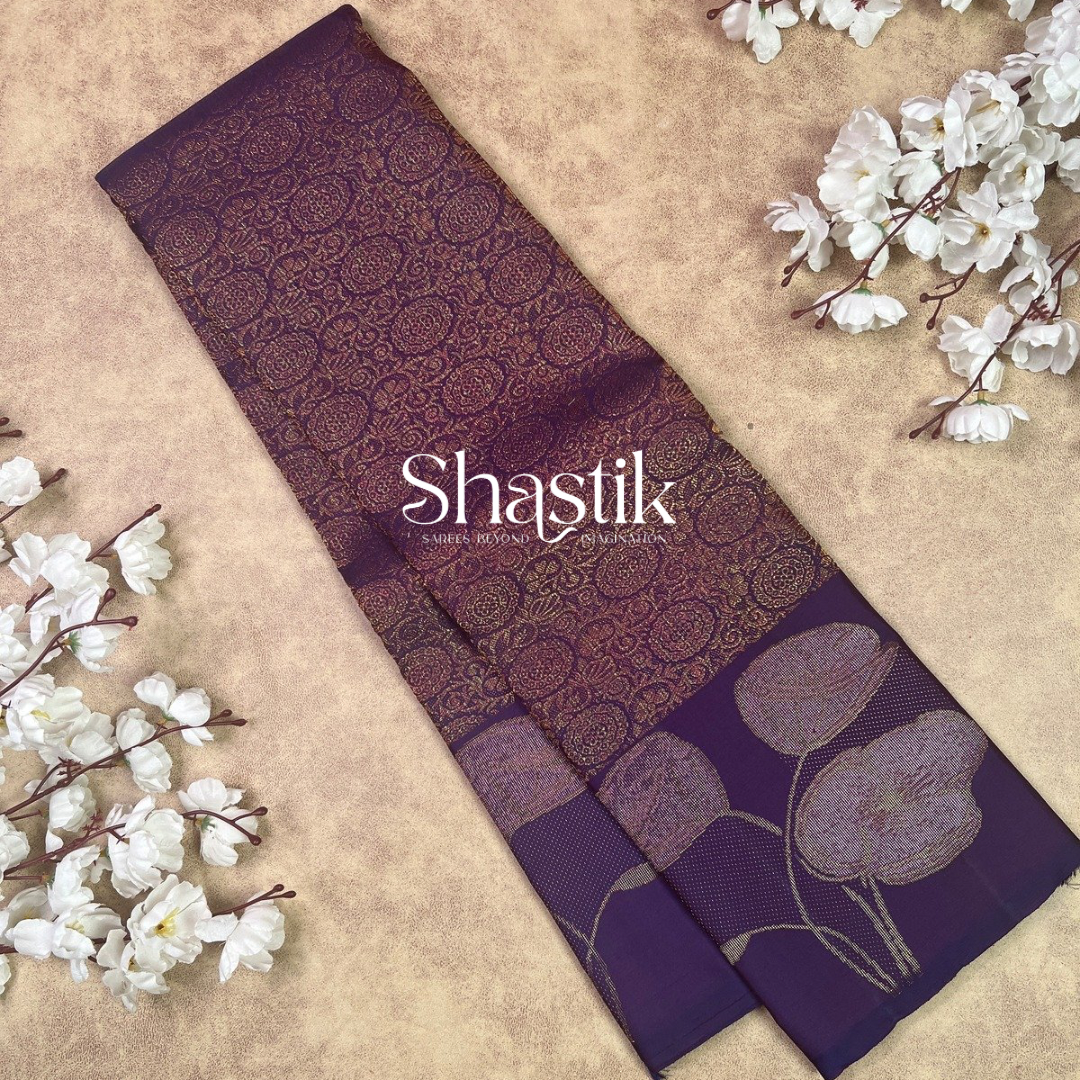 Magical Rainbow dazzle silk saree in purple