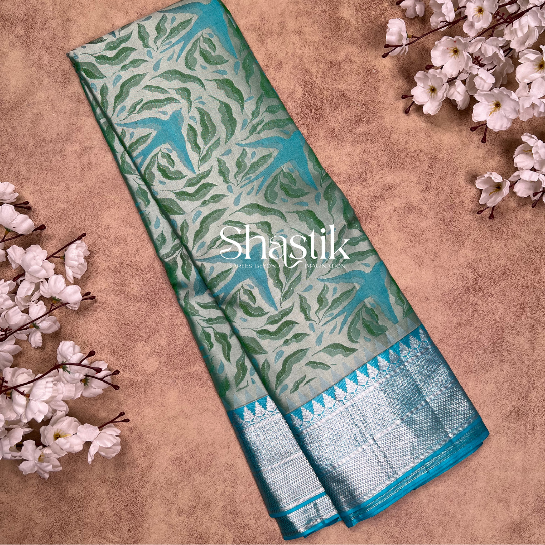 Modern silk saree in Coimbatore style