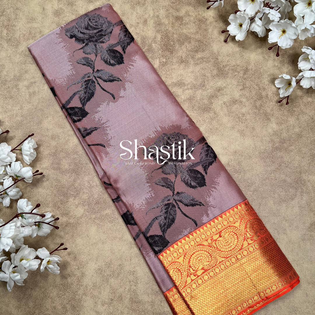 Monotonal contemporary saree Coimbatore.
