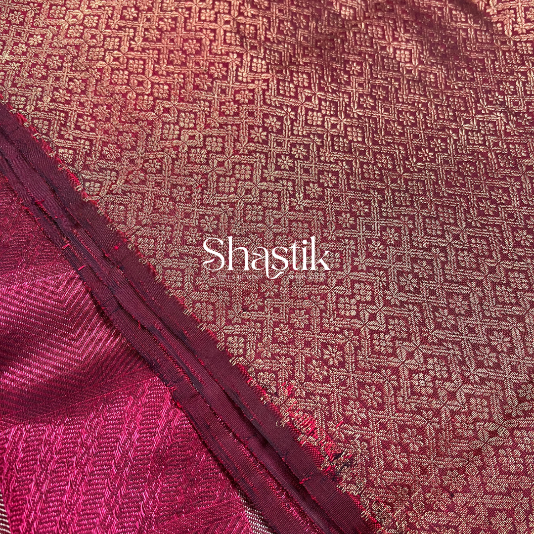 Pure Handloom Kanchipuram Silk Saree in Maroon