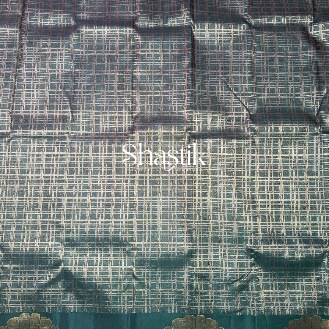 Pure Silk Bridal Saree in Green with Contrast Pallu