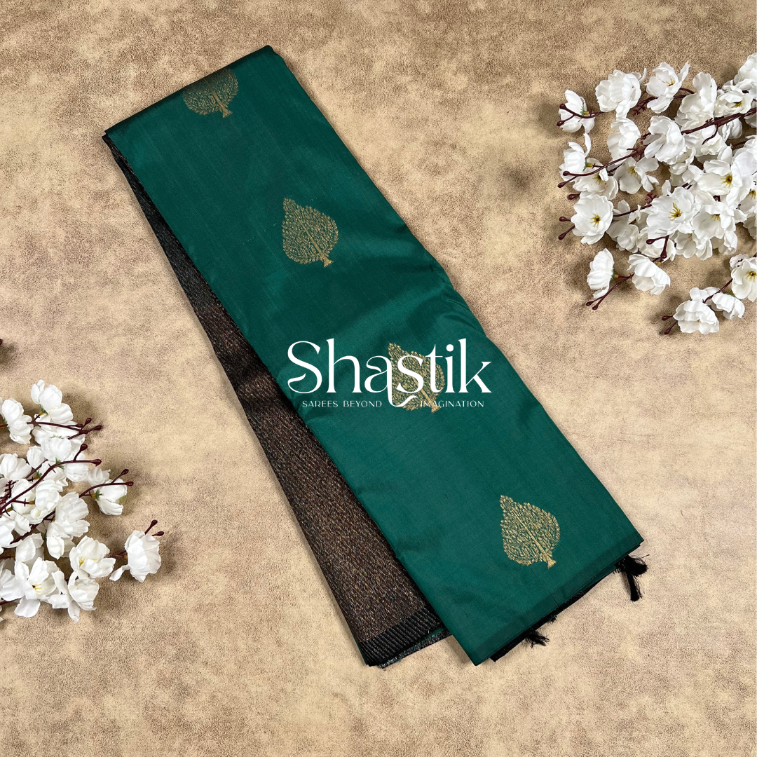 Pure silk Kancheevaram saree in green