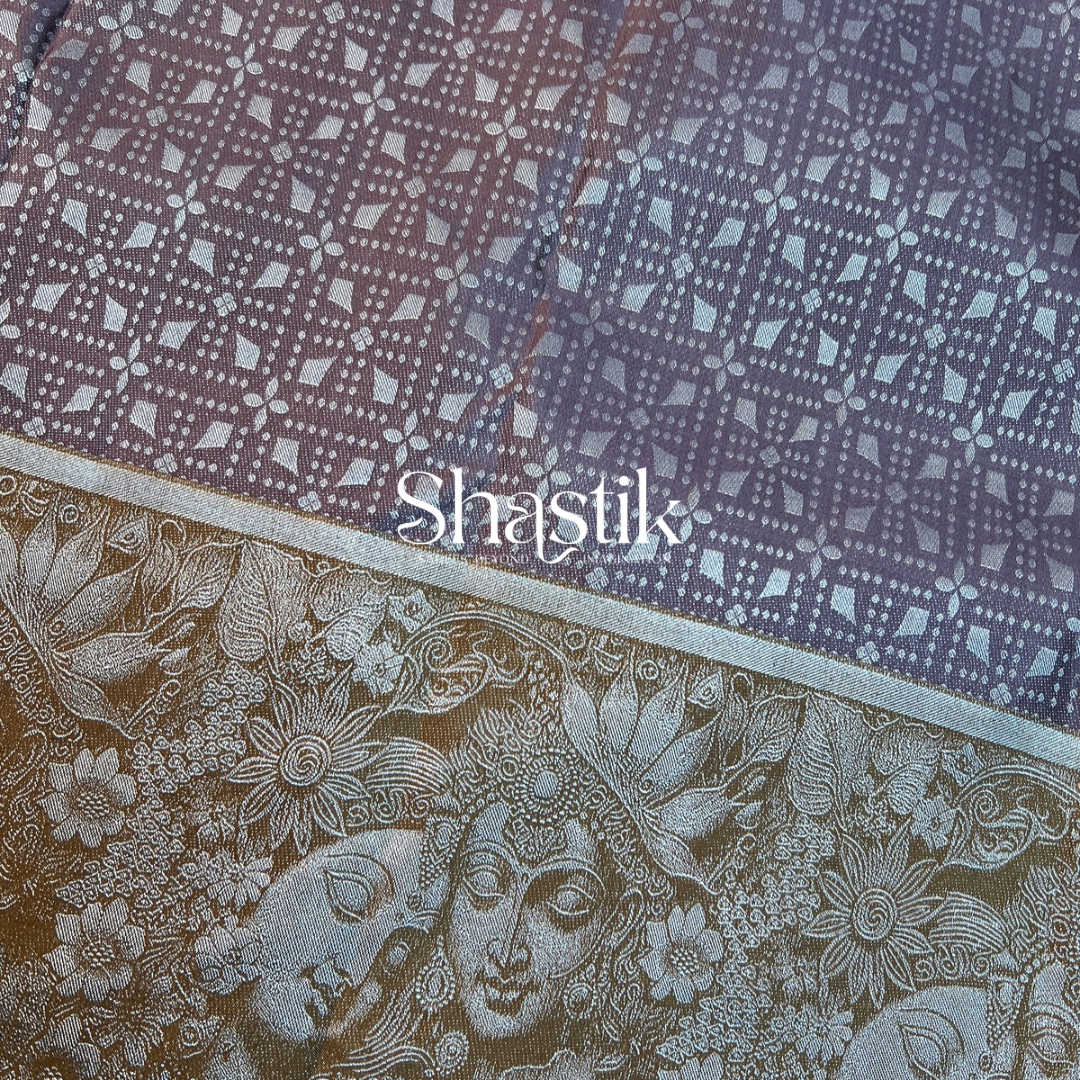 Unconventional Wedding Silk Saree in Pastel Shades

