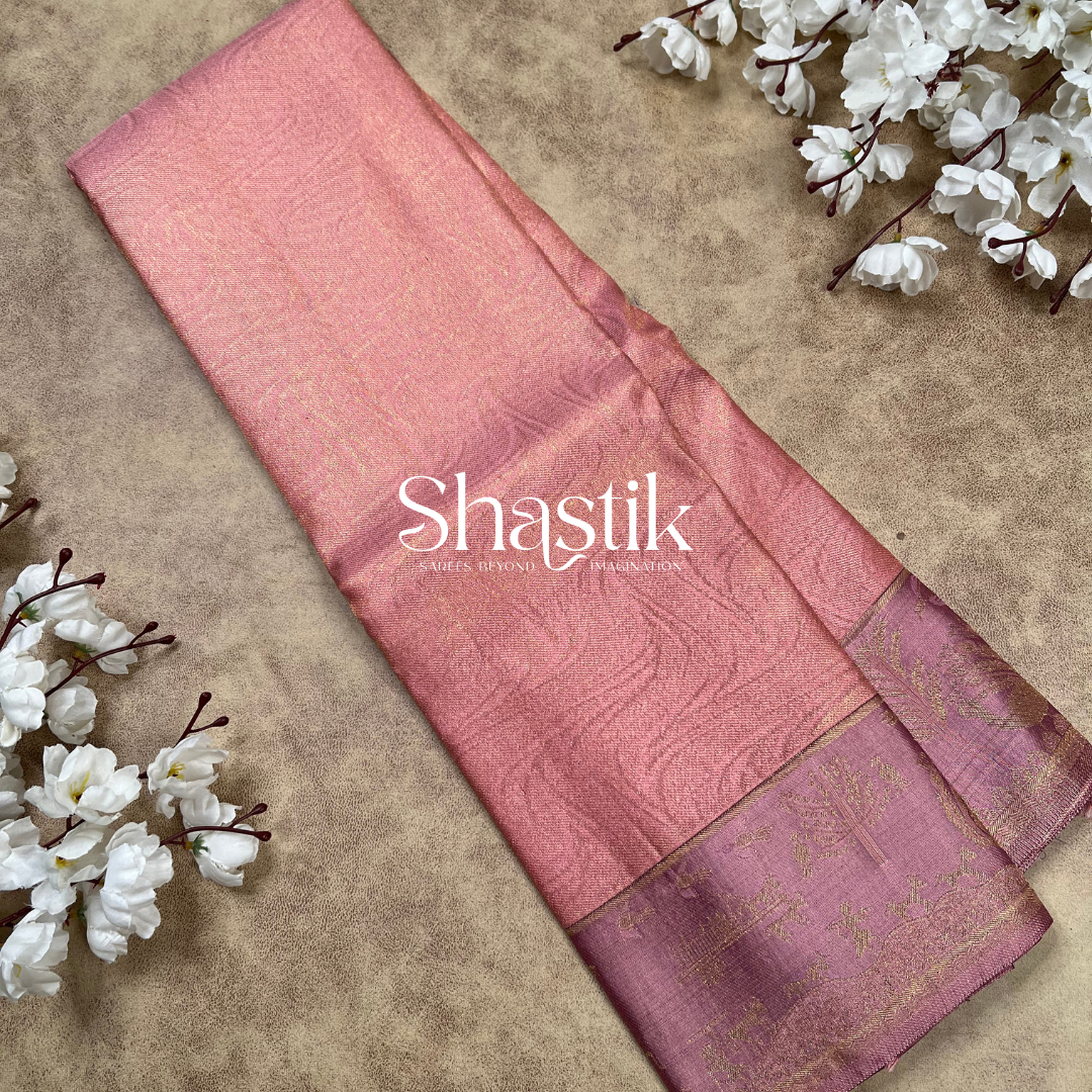 Unconventional Wedding saree in pastel pink