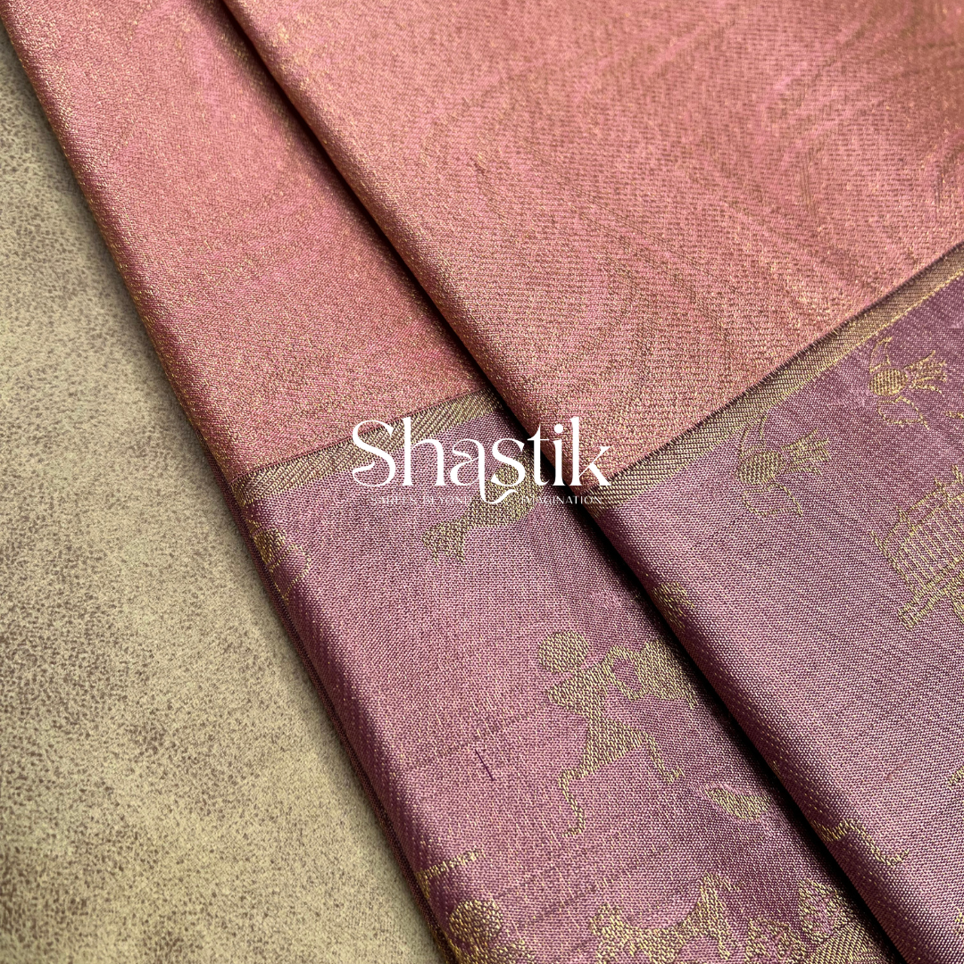 Unconventional Wedding saree in pastel pink