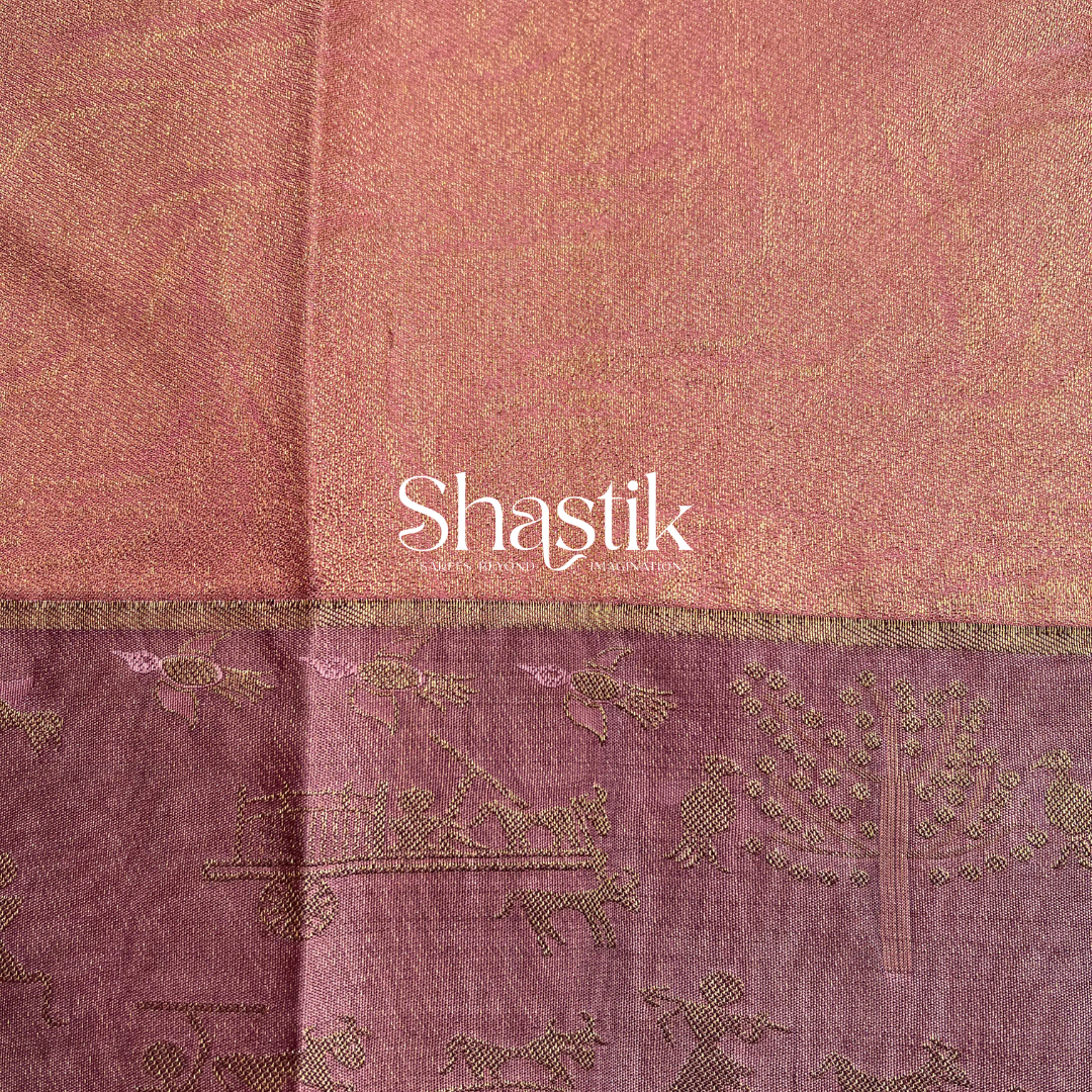 Unconventional Wedding saree in pastel pink