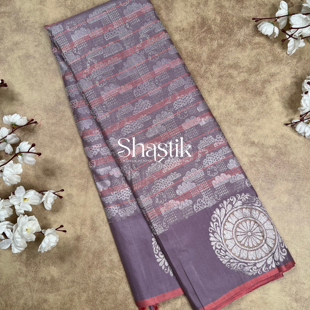 Unconventional silk saree in lavender