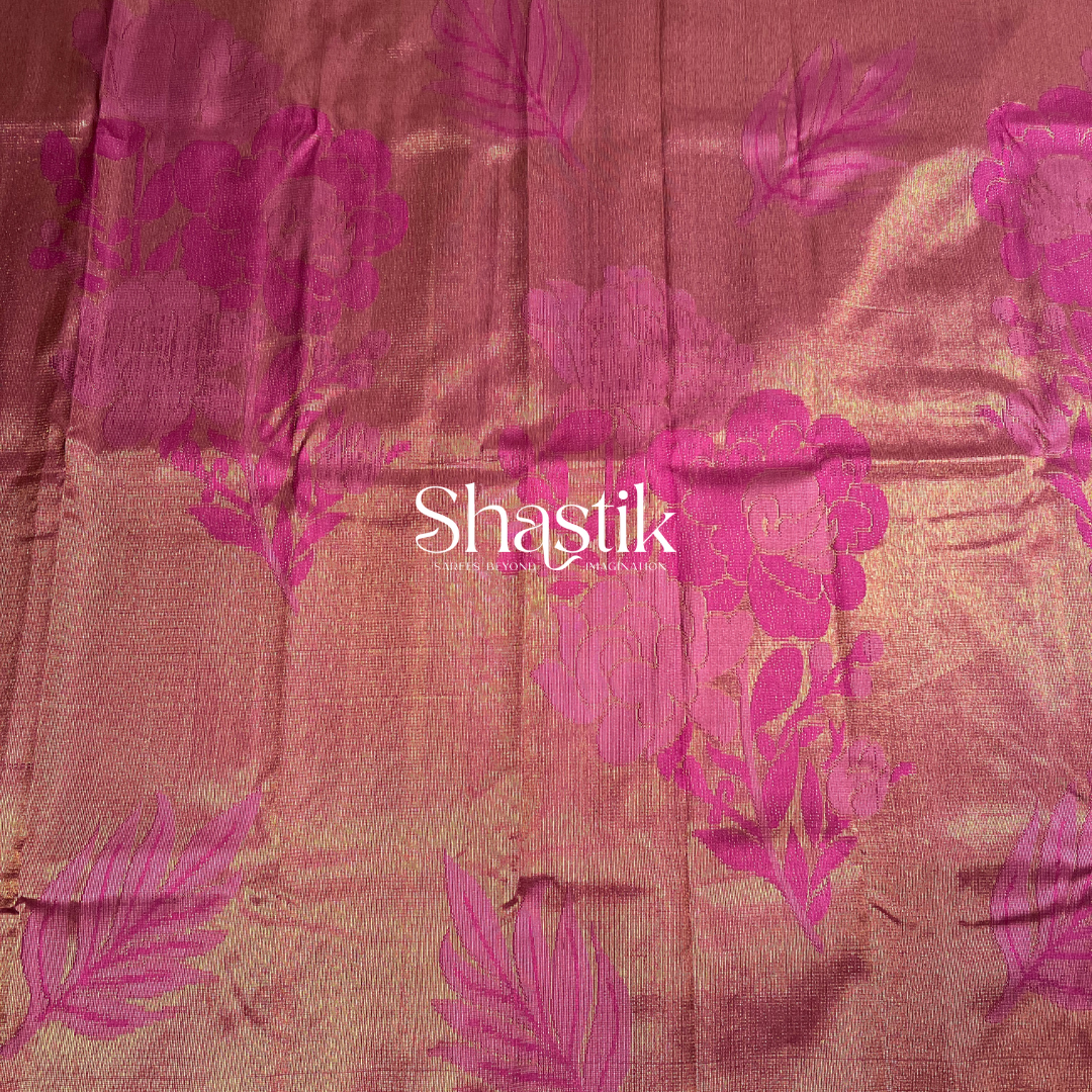 monotonal burgundy tissue silk saree