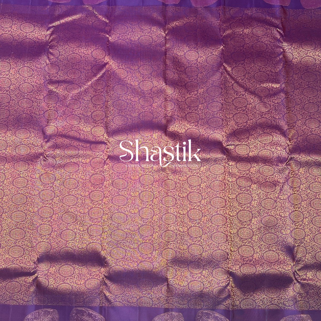 bridal silk saree with moonlit lily borders