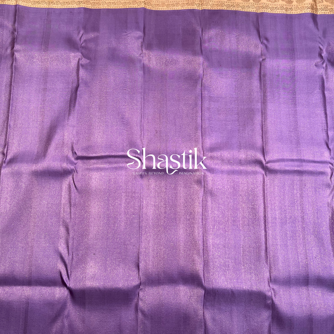 bridal silk saree with peach and violet