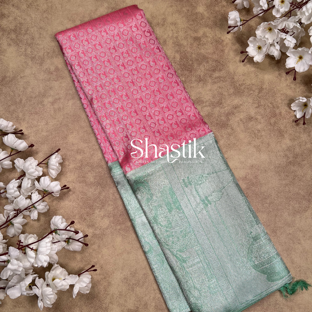 lotus pink kanjivaram silk sarees online