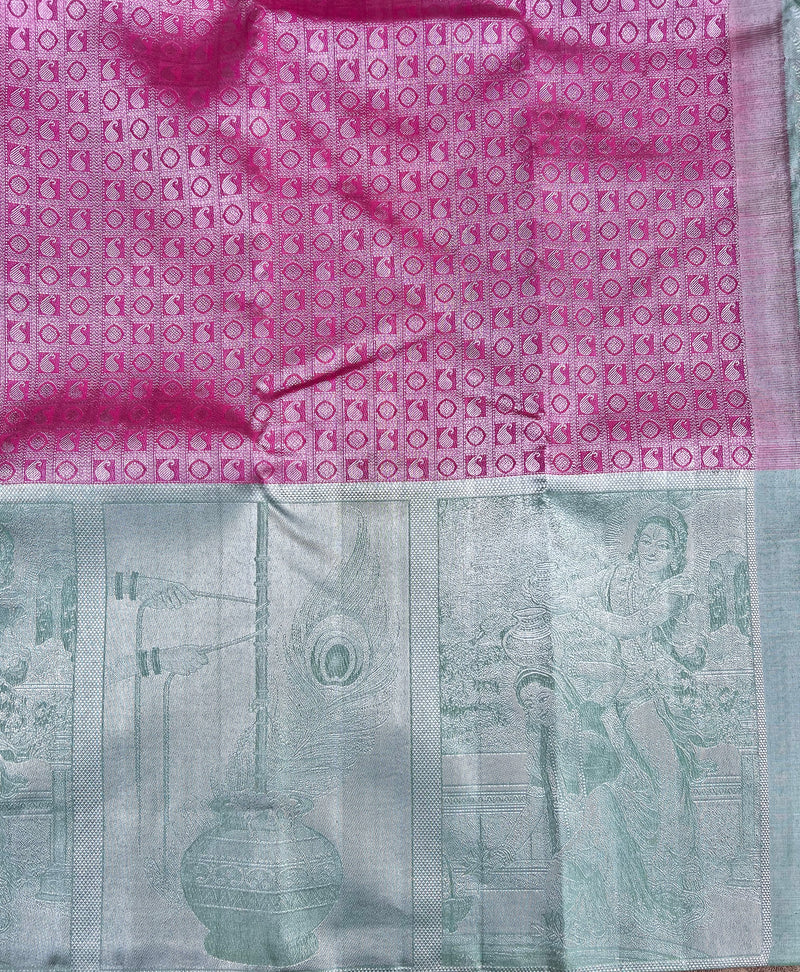 lotus pink kanjivaram silk sarees online