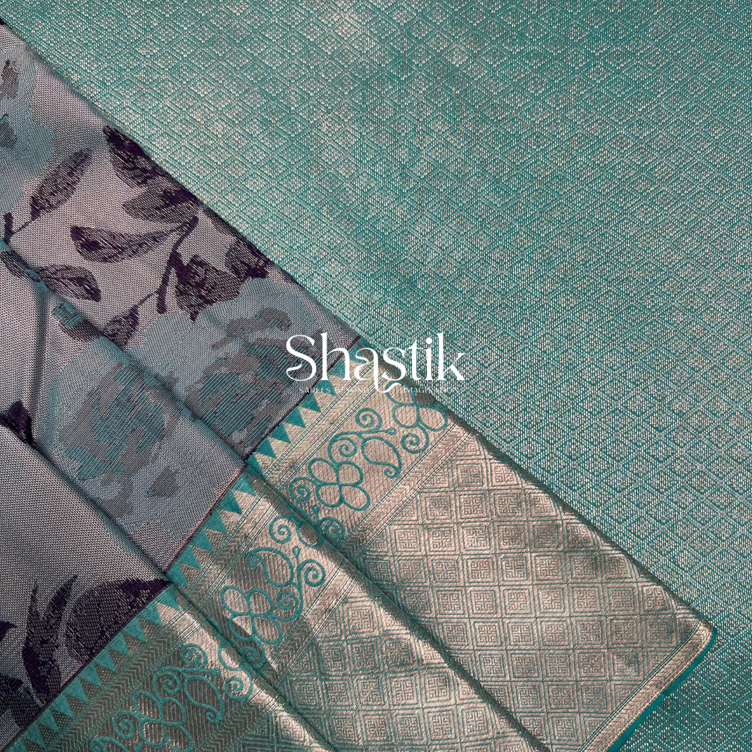 pastel turquoise saree in Coimbatore