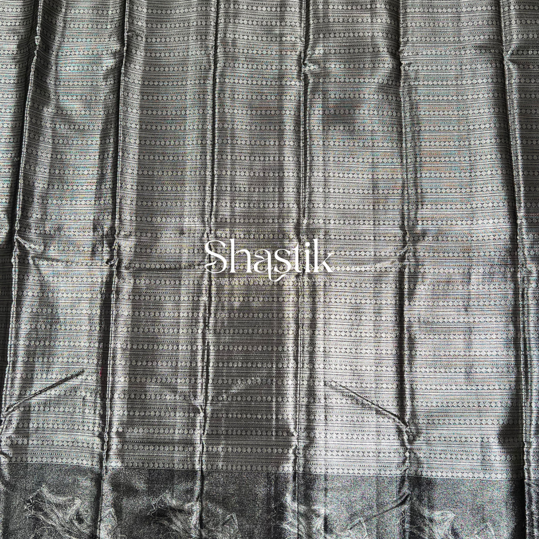 pure silk saree in black