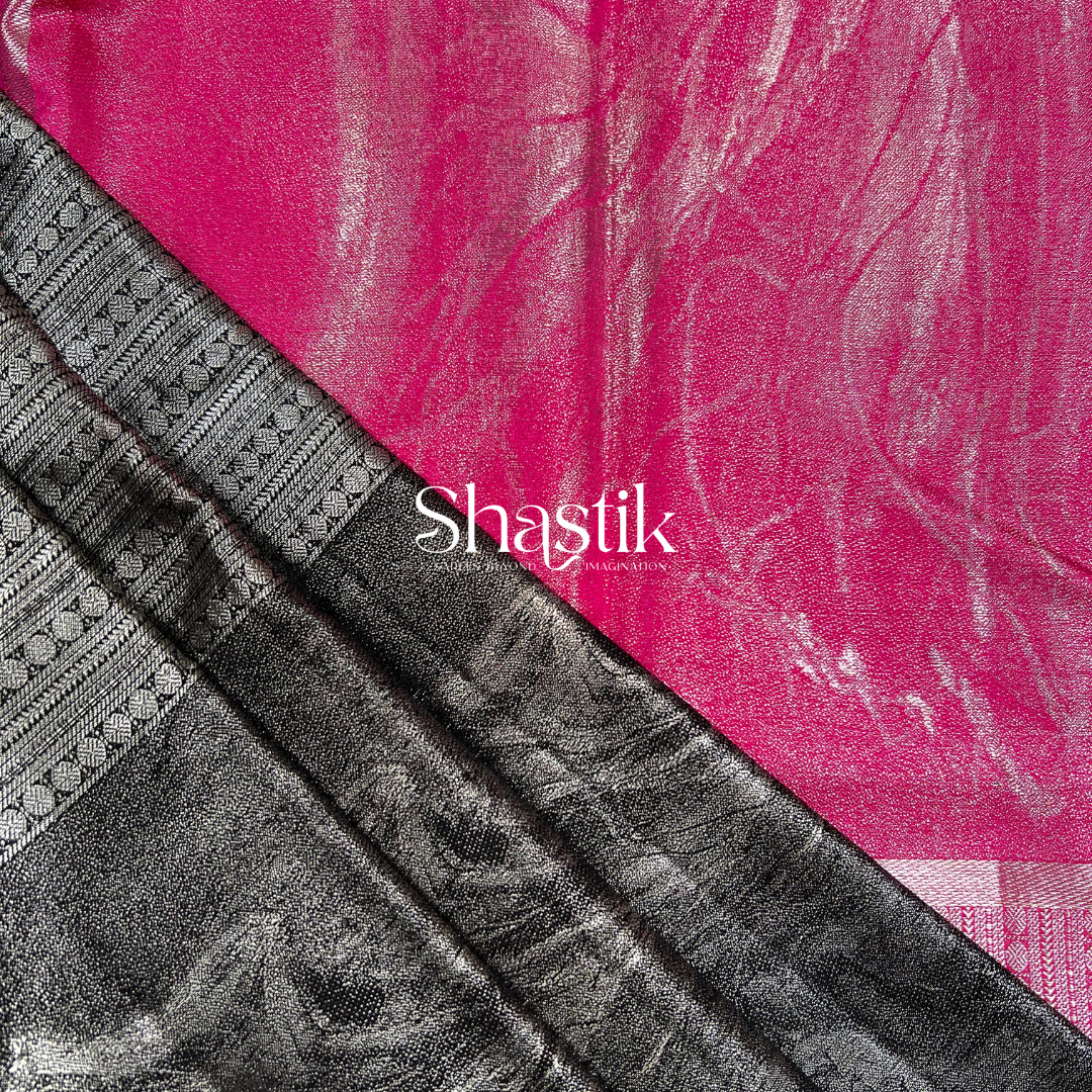 pure silk saree in black