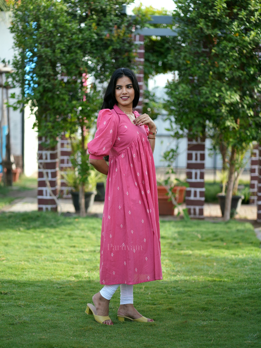 Pink to be in trend Aliya cut maxi dress
