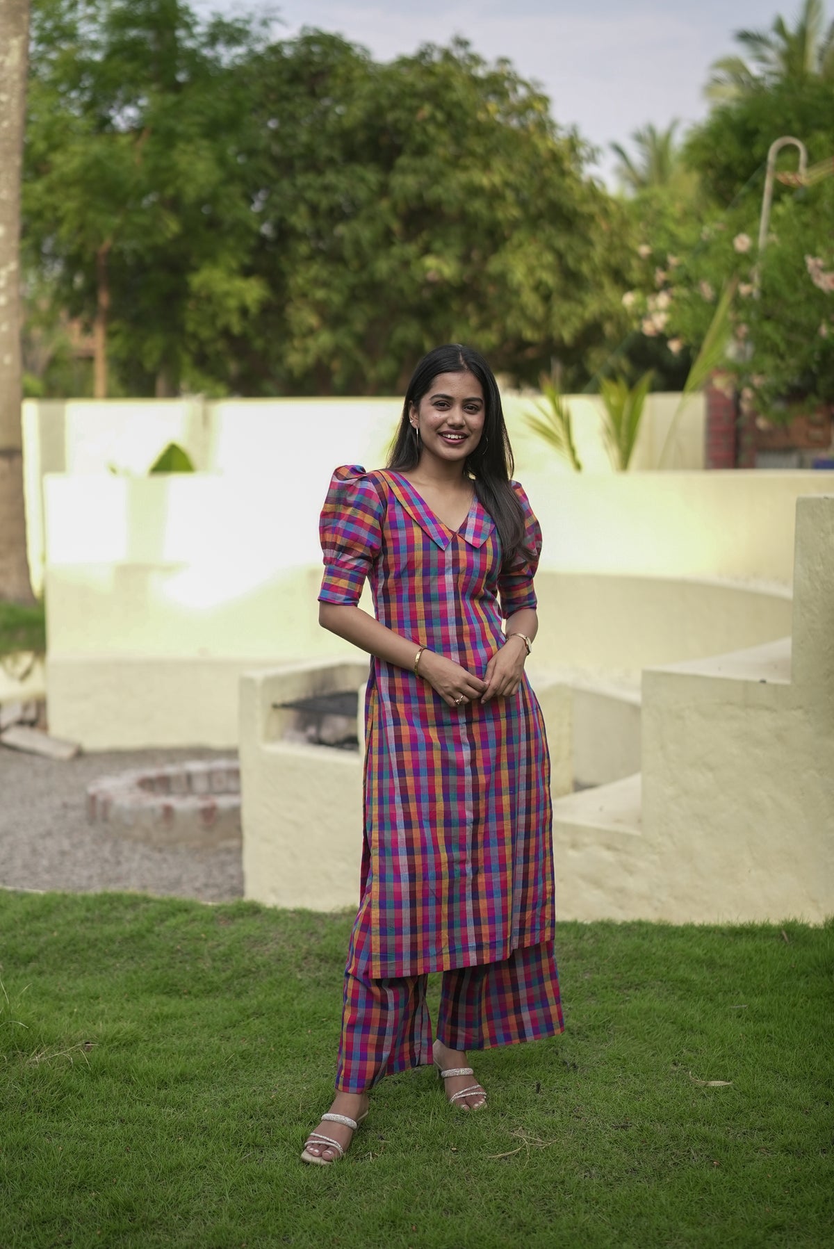 Mini Madras Checks Cotton Coord Set