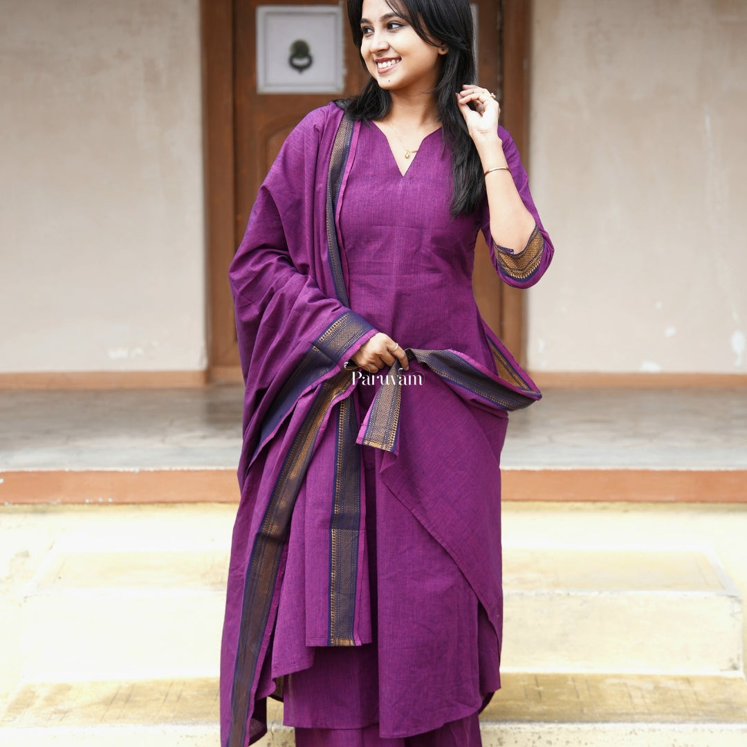 Mangalgiri violet Salwar set
