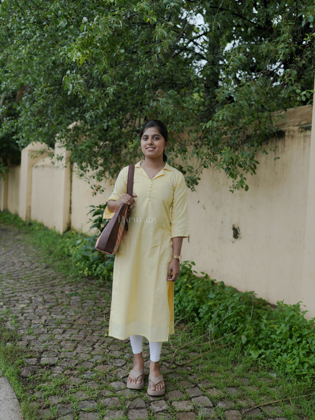 Sunshine Yellow Handloom Cotton Kurti
