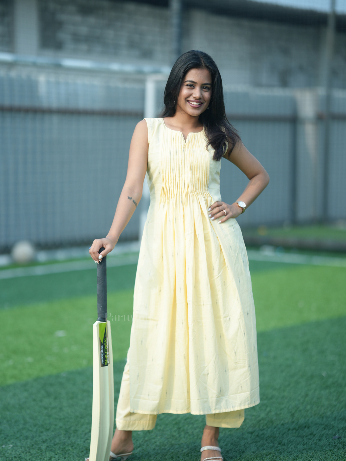 Butter yellow sleeveless coord set