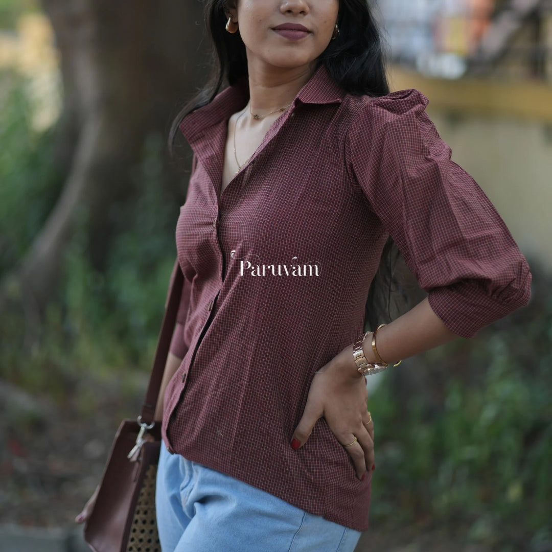 Maroon stripped shirt