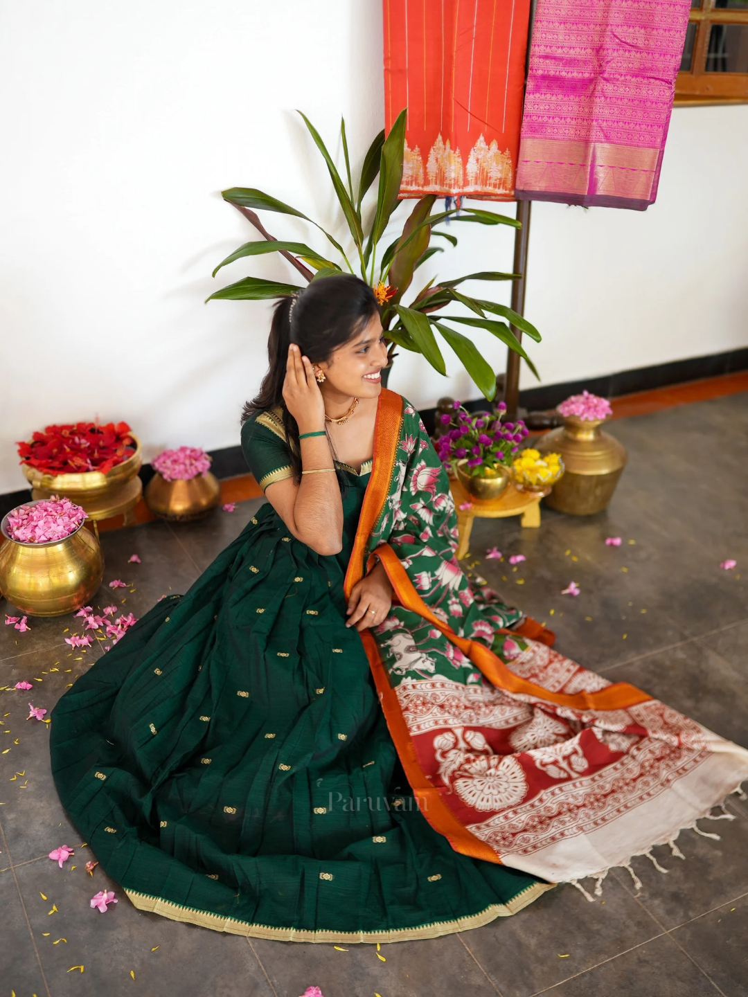 Maragatham - Emerald Green Narayanpet Anarkali