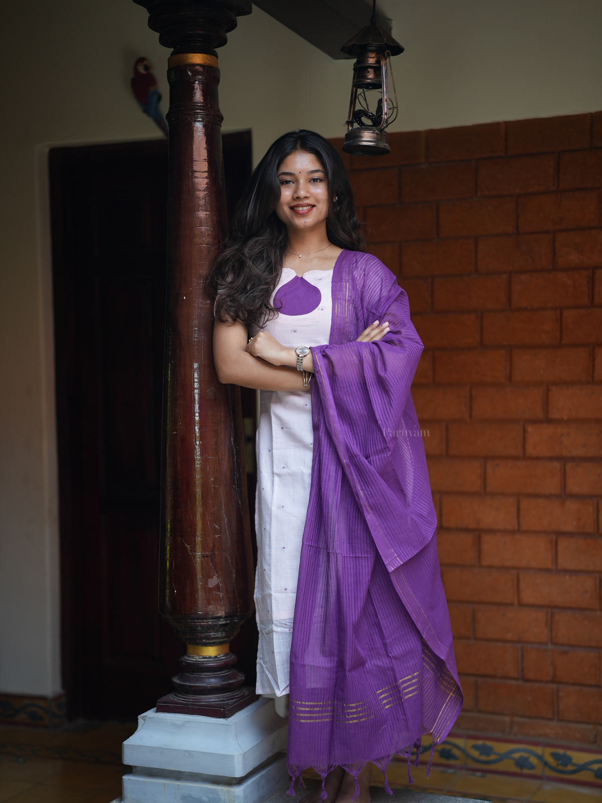 Pink & violet cotton salwar suit