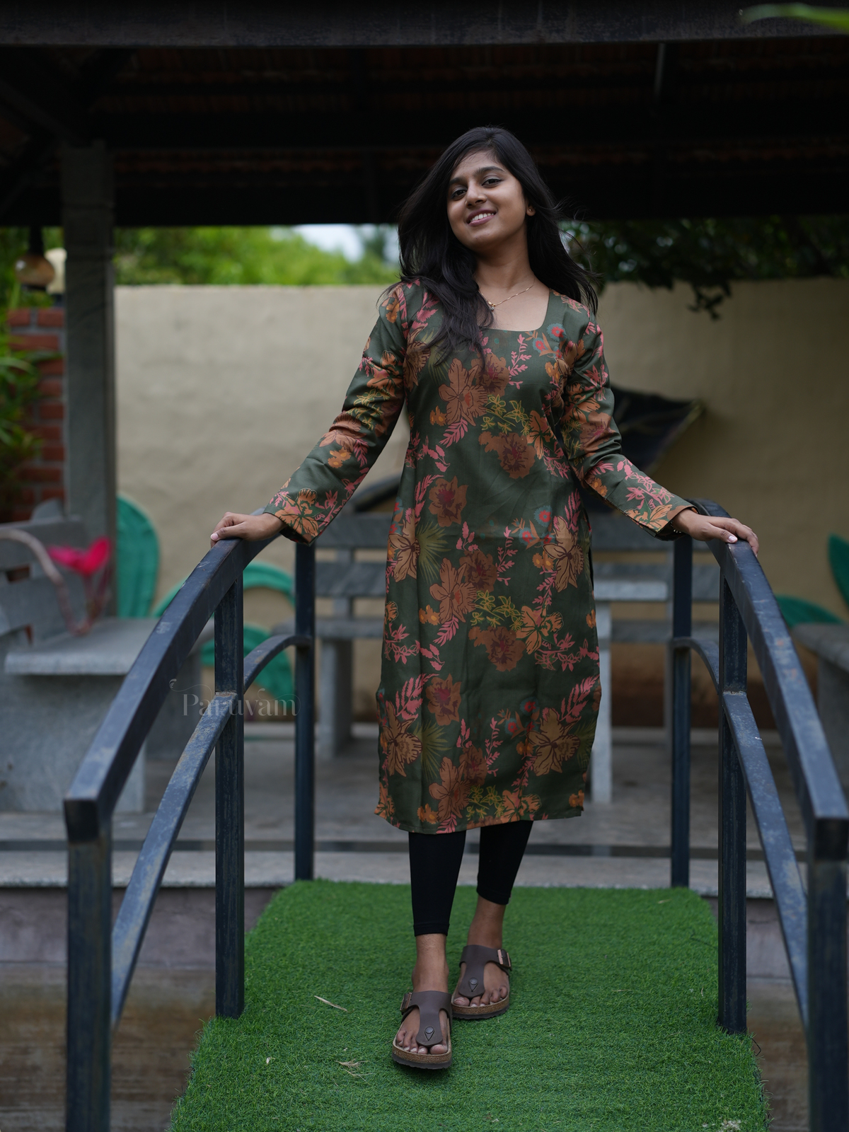 Into the forest Green saphire linen Kurti - Ready to Ship