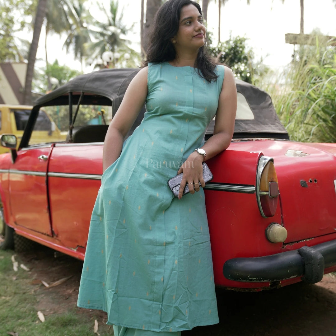 Breezy Powder blue Sleeveless coord set